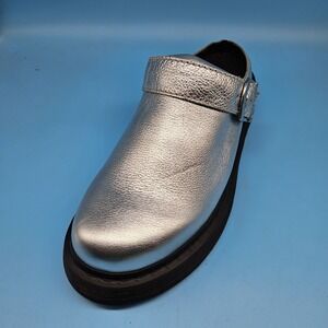 Dr. Martens Laketen Silver Leather Mules Clogs Size Mens 10 / Womens 11